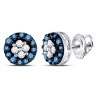 Captivating Blue Sparkle Cluster Earrings  Top View from Splendid Jewellery