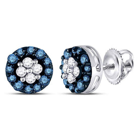 Captivating Blue Sparkle Cluster Earrings  Top View from Splendid Jewellery