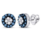 Captivating Blue Sparkle Cluster Earrings - Splendid Jewellery