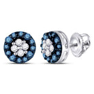 Captivating Blue Sparkle Cluster Earrings - Splendid Jewellery