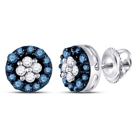 Captivating Blue Sparkle Cluster Earrings - Splendid Jewellery