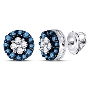 Captivating Blue Sparkle Cluster Earrings - Splendid Jewellery