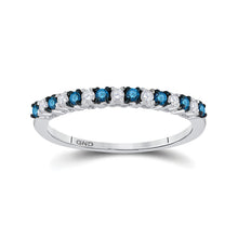 Load image into Gallery viewer, Captivating Blue Sparkle Diamond Band Ring - Splendid Jewellery