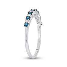 Load image into Gallery viewer, Captivating Blue Sparkle Diamond Band Ring - Splendid Jewellery