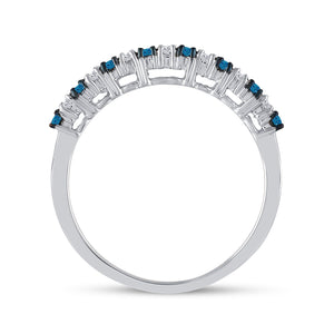 Captivating Blue Sparkle Diamond Band Ring - Splendid Jewellery