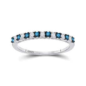 Captivating Blue Sparkle Diamond Band Ring Top View from Splendid Jewellery