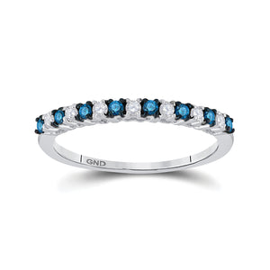 Captivating Blue Sparkle Diamond Band Ring - Splendid Jewellery