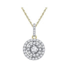 Captivating Brilliance: 10kt Two - tone Gold Diamond Cluster Pendant - Splendid Jewellery