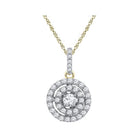 Captivating Brilliance: 10kt Two - tone Gold Diamond Cluster Pendant - Splendid Jewellery