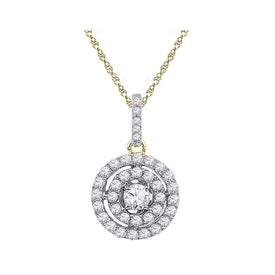 Captivating Brilliance: 10kt Two - tone Gold Diamond Cluster Pendant - Splendid Jewellery