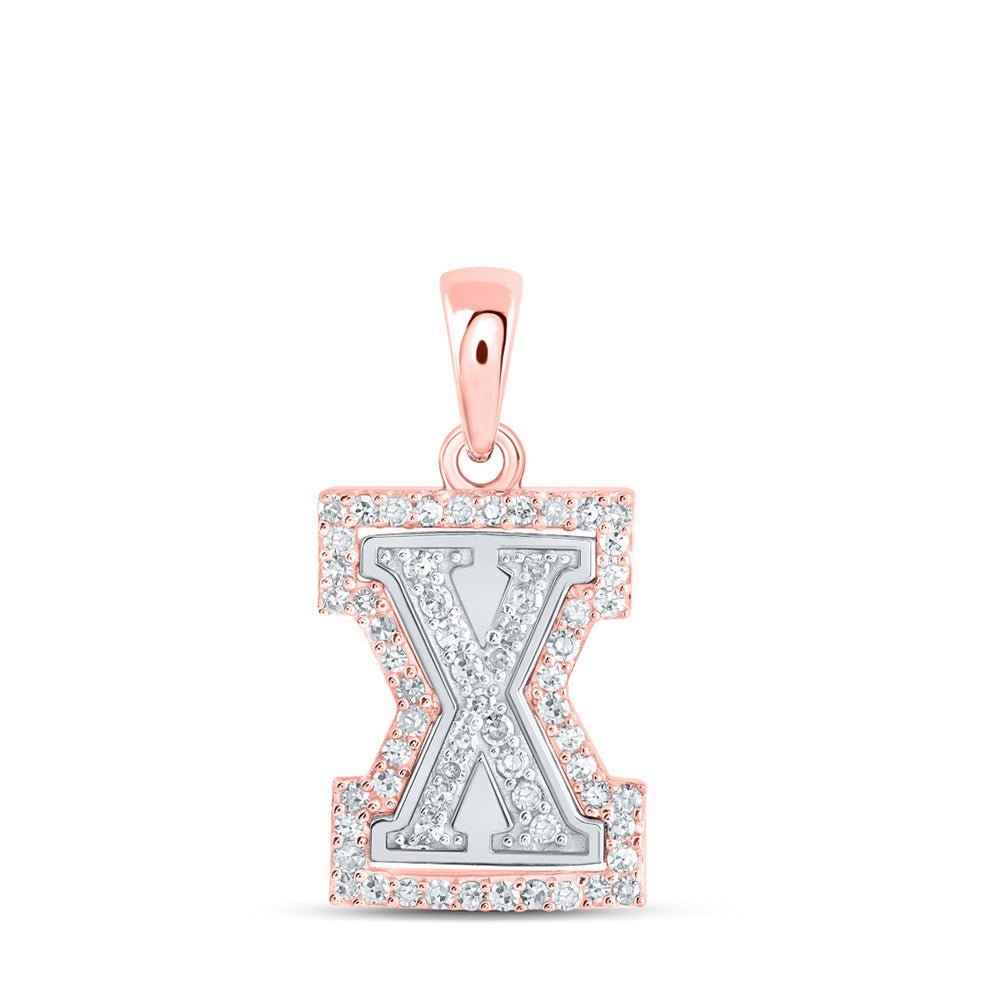Captivating Brilliance: 10kt Two - tone Gold Diamond Initial Pendant - Splendid Jewellery