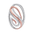 Captivating Brilliance: 10kt Two - tone Gold Round Diamond Oval Pendant - Splendid Jewellery