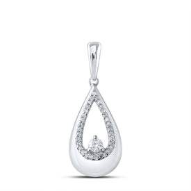 Captivating Brilliance: 10kt White Gold Diamond Cascade Pendant - Splendid Jewellery