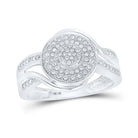 Captivating Brilliance: 10kt White Gold Diamond Circle Cluster Ring - Splendid Jewellery