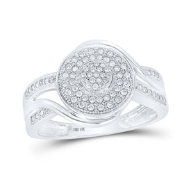 Captivating Brilliance: 10kt White Gold Diamond Circle Cluster Ring - Splendid Jewellery