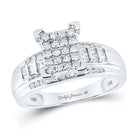 Captivating Brilliance: 10kt White Gold Diamond Cluster Bridal Wedding Engagement Ring - Splendid Jewellery