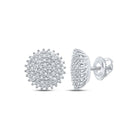 Captivating Brilliance: 10kt White Gold Diamond Cluster Earrings - Splendid Jewellery