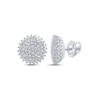 Captivating Brilliance: 10kt White Gold Diamond Cluster Earrings - Splendid Jewellery