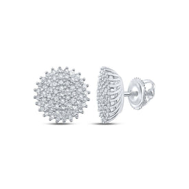 Captivating Brilliance: 10kt White Gold Diamond Cluster Earrings - Splendid Jewellery