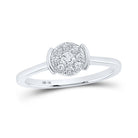 Captivating Brilliance: 10kt White Gold Diamond Cluster Ring 1/4 Cttw - Splendid Jewellery