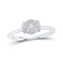Load image into Gallery viewer, Captivating Brilliance: 10kt White Gold Diamond Cluster Ring 1/4 Cttw - Splendid Jewellery