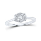 Captivating Brilliance: 10kt White Gold Diamond Cluster Ring 1/4 Cttw - Splendid Jewellery