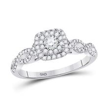 Load image into Gallery viewer, Captivating Brilliance 10kt White Gold Diamond Halo Bridal Wedding Engagement Ring - Splendid Jewellery