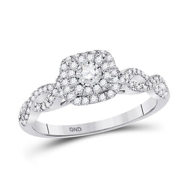 Captivating Brilliance 10kt White Gold Diamond Halo Bridal Wedding Engagement Ring - Splendid Jewellery