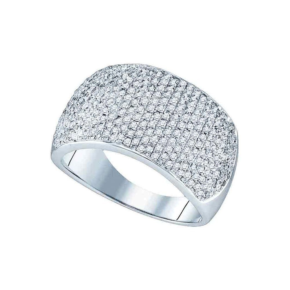 Captivating Brilliance: 10kt White Gold Diamond Pave Band Ring - Splendid Jewellery