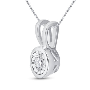 Captivating Brilliance: 10kt White Gold Diamond Solitaire Pendant - Splendid Jewellery