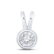 Load image into Gallery viewer, Captivating Brilliance: 10kt White Gold Diamond Solitaire Pendant  Top View from Splendid Jewellery