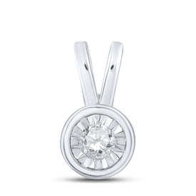 Captivating Brilliance: 10kt White Gold Diamond Solitaire Pendant  Top View from Splendid Jewellery