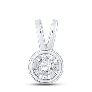 Captivating Brilliance: 10kt White Gold Diamond Solitaire Pendant - Splendid Jewellery