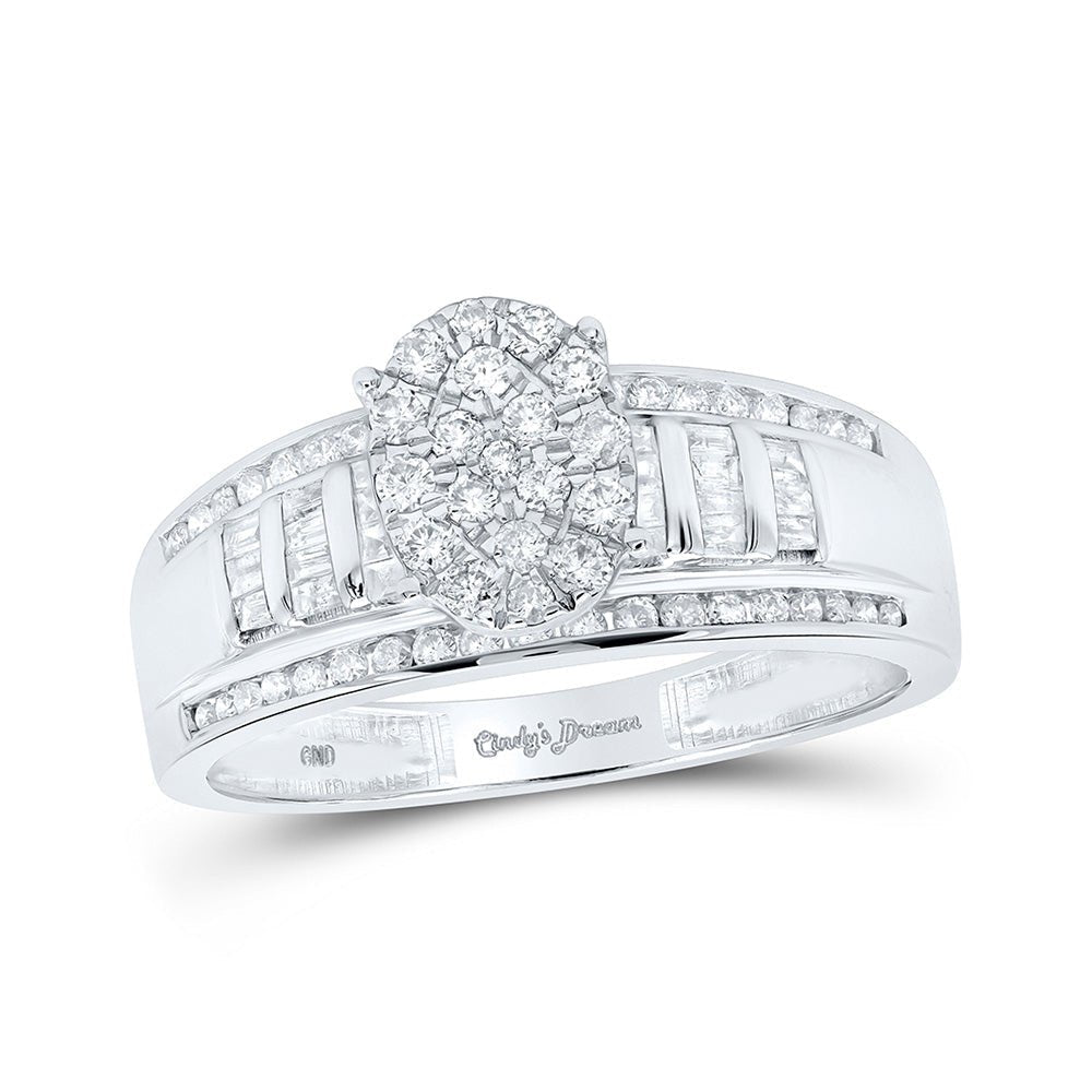 Captivating Brilliance: 10kt White Gold Oval Diamond Bridal Wedding Engagement Ring - Splendid Jewellery