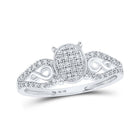Captivating Brilliance: 10kt White Gold Oval Diamond Cluster Ring 1/6 Cttw - Splendid Jewellery