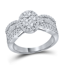 Load image into Gallery viewer, Captivating Brilliance: 10kt White Gold Oval Diamond Cluster Wedding Ring - Alternate view 1 from Splendid Jewellery
