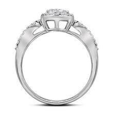 Load image into Gallery viewer, Captivating Brilliance: 10kt White Gold Oval Diamond Cluster Wedding Ring - Alternate view 2 from Splendid Jewellery