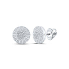 Captivating Brilliance: 10kt White Gold Round Diamond Circle Earrings - Splendid Jewellery
