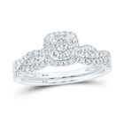 Captivating Brilliance | 10kt White Gold Round Diamond Halo Bridal Wedding Ring Band Set 1/2 Cttw | Splendid Jewellery - Splendid Jewellery