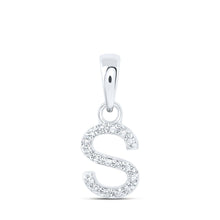 Load image into Gallery viewer, Captivating Brilliance: 10kt White Gold Round Diamond S Initial Pendant - Splendid Jewellery