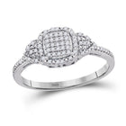 Captivating Brilliance: 10kt White Gold Round Diamond Square Cluster Ring - Splendid Jewellery