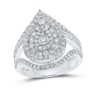 Captivating Brilliance: 10kt White Gold Tear Cluster Diamond Ring - Splendid Jewellery