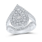 Captivating Brilliance: 10kt White Gold Tear Cluster Diamond Ring - Splendid Jewellery