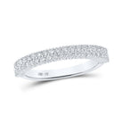 Captivating Brilliance | 10kt White Gold Womens Round Diamond Band Ring 1/2 Cttw - Splendid Jewellery