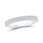 Captivating Brilliance | 10kt White Gold Womens Round Diamond Band Ring 1/2 Cttw - Splendid Jewellery