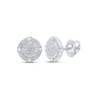 Captivating Brilliance: 10kt White Gold Womens Round Diamond Circle Earrings - Splendid Jewellery