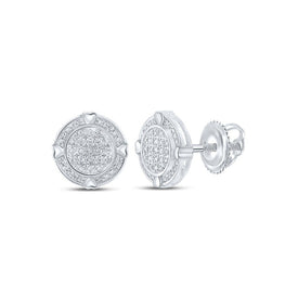 Captivating Brilliance: 10kt White Gold Womens Round Diamond Circle Earrings - Splendid Jewellery