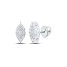 Captivating Brilliance: 10kt White Gold Womens Round Diamond Cluster Earrings 3/4 Cttw - Splendid Jewellery