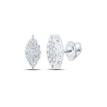 Load image into Gallery viewer, Captivating Brilliance: 10kt White Gold Womens Round Diamond Cluster Earrings 3/4 Cttw - Splendid Jewellery