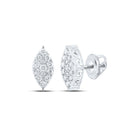 Captivating Brilliance: 10kt White Gold Womens Round Diamond Cluster Earrings 3/4 Cttw - Splendid Jewellery